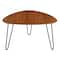Walnut Guitar Pick Hairpin Leg Mid Century Modern Wood Coffee Table